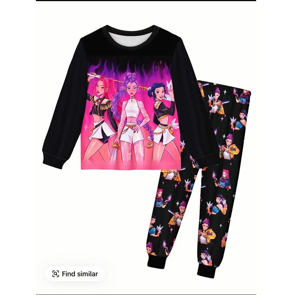 Girls Huntrix K-Pop Demon Hunters Pajama Set 9-10yr/Size 140